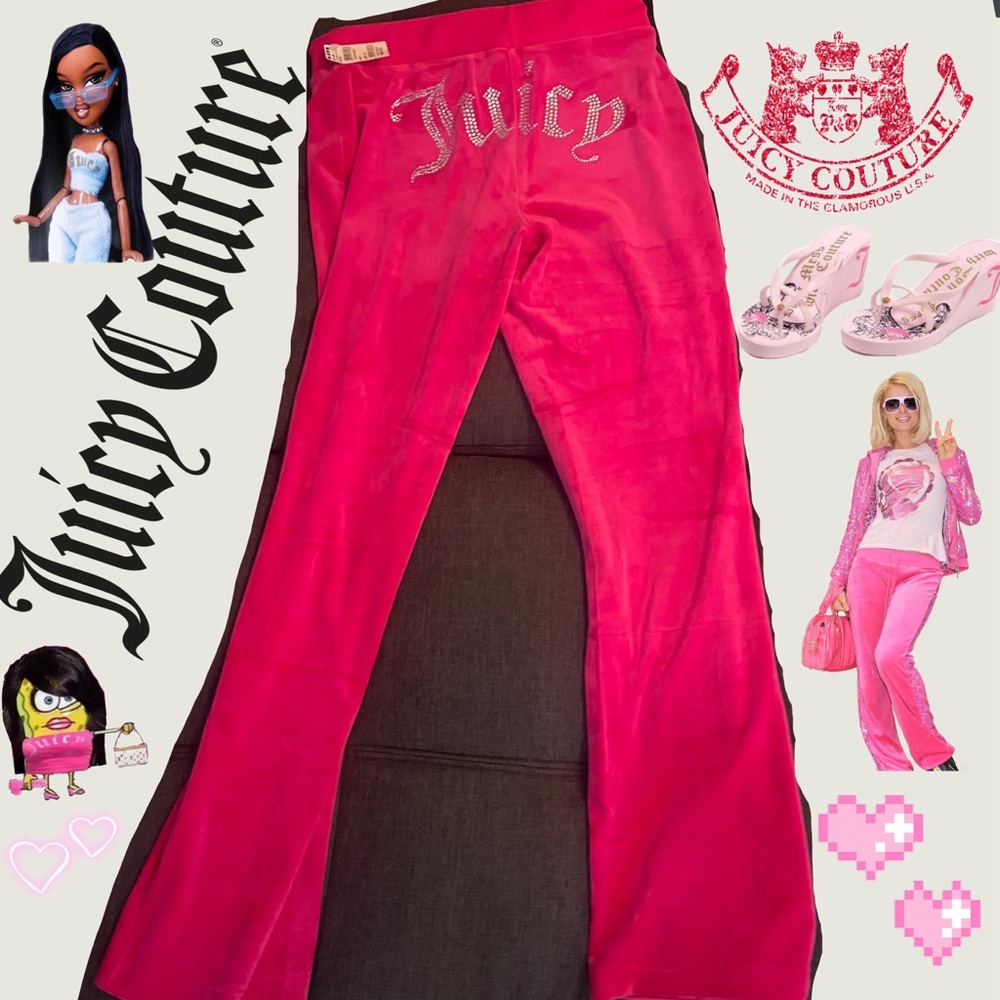 Juicy Couture pink flare velour pants